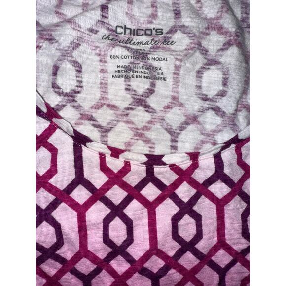 CHICOS watercolor tee size M (8) - Picture 2 of 3